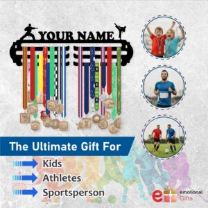 Personalized Premium Medal Hanger for Wall | Holds Up to 70-120 Medals | Black Glossy Finish | MDF Wood Medal Holder for Wall | Medal Display | Sports Lovers (Wrestling Design)