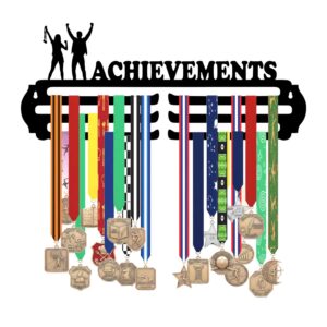 badhai ho apne sabhi athletes se haat ker apne medals ko show kerne ka deside kiya hai Premium Medal Hangers for Wall | Holds Up to 100 Medals | Black Glossy Finish | MDF Wood Medal Holder for Wall | Medal Display | Sports Lovers (Achievements Design2L)