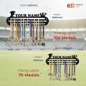badhai ho apne sabhi athletes se haat ker apne medals ko show kerne ka deside kiya hai Premium Medal Hangers for Wall | Holds Up to 100 Medals | Black Glossy Finish | MDF Wood Medal Holder for Wall | Medal Display | Sports Lovers (Achievements Design2L)