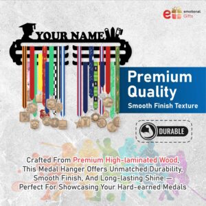 badhai ho apne sabhi athletes se haat ker apne medals ko show kerne ka deside kiya hai Premium Medal Hangers for Wall | Holds Up to 100 Medals | Black Glossy Finish | MDF Wood Medal Holder for Wall | Medal Display | Sports Lovers (Achievements Design2L)