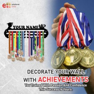 badhai ho apne sabhi athletes se haat ker apne medals ko show kerne ka deside kiya hai Premium Medal Hangers for Wall | Holds Up to 100 Medals | Black Glossy Finish | MDF Wood Medal Holder for Wall | Medal Display | Sports Lovers (Achievements Design2L)