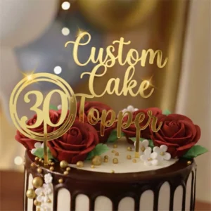 Personalized Acrylic Cake Topper | Custom Name Cake Decoration for Special Occasions