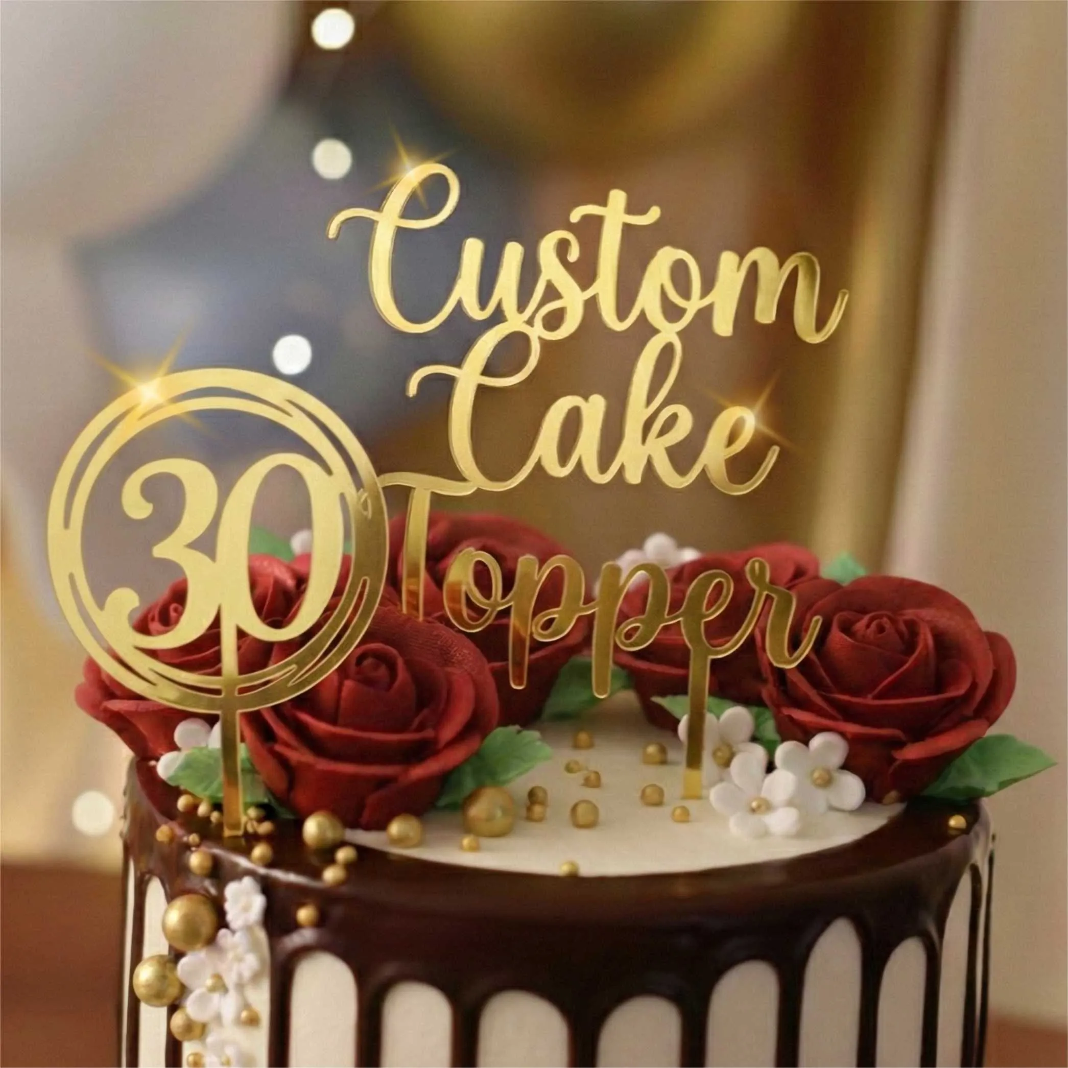 Personalized Acrylic Cake Topper | Custom Name Cake Decoration for Special Occasions