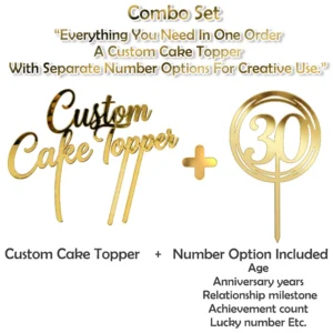 Personalized Acrylic Cake Topper | Custom Name Cake Decoration for Special Occasions