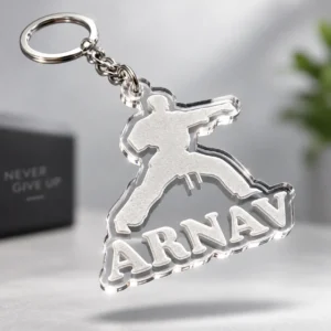 Personalized karate Keychain with Name | Custom Keyring Gift for Men, Women & Kids